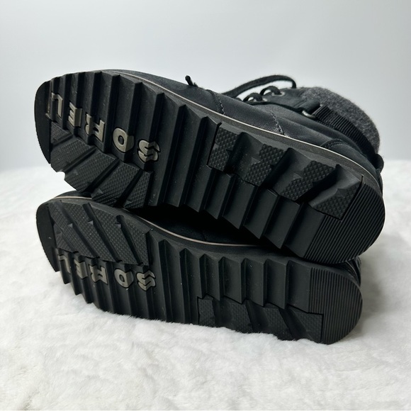 Sorel Black Harlow Conquest Lace Up Boots Size 7.5 - Picture 4 of 6